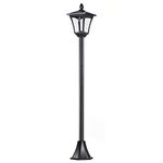 Outsunny Outdoor Garden Solar Post Lamp Sensor Dimmable LED Lantern Bollard Pathway 1.6M Tall – Black