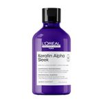 L'Oréal Professionnel Keratin Alpha Sleek Anti-frizz Shampoo, 2 week frizz control & smoothing*, volume control, hydration, instant smoothness & shine for frizzy hair, 300ml