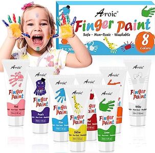 AROIC Washable Finger Paint for Kids,Non-Toxic Finger Paint 8Colors，Art Painting Supplies for Toddlers, Finger Painting Supplies for Kids Boys Girls Gifts,Kids Craft Projects,Hand Painting DIY Crafts