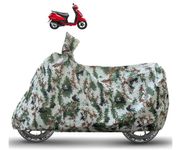 Caronix Jupiter Cover with Mirror Pocket, Belt & Buckle, Waterproof, Scratch Proof, Heat Resistant, DustProof - Forest Print - Jupiter Scooty Cover