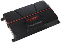 PIONEER GM-A6704 4-Channel Bridgeable Amplifier with Bass Boost, Black/Red