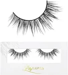 Lilly Lashes Royalty - Lite Mink Lashes | False Eyelashes Perfect for Small, Mono Lid And Almond Eyes | Cat Eye Mink Strip Fake Dramatic Fluffy Flare Lashes 15mm length, Reusable Up to 15 wears