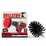 BBQ Grill Cleaning with Ultra Stiff Nylon Power Scrubber. Drill Attachment Used for, Graffiti Removal, Stone Cleaning, and Other Difficult Scrubbing Tasks (Mini)