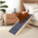 iPetba Dog Ramp for Sofa Bed Car Folding Pet Ramps for Small Dogs Cats Adjustable Height 53cm, Up to 15kg
