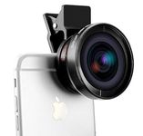 MAXXOX Premium 2-in-1 Smartphone Camera Lens Kit – 0.45x Super Wide Angle & 15x Macro Lens Attachment – HD Glass Universal Clip-on Mobile Phone Lens for All Devices-Black
