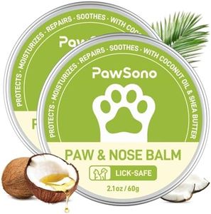 PawSono Lick-Safe Dog Paw & Nose Balm with Coconut Oil | All-Natural Paw Cream & Wax for Dry, Cracked Pads & Snouts| Paw Moisturizer & Soother, Nose Butter for Bulldogs| Horse Hoof Care (2.1 oz*2)