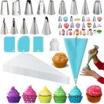 Satianyou Piping Bags and Tips Set for Beginners, Cake Decorating Supplies Kit for Baking with Pastry Bags and Tips, Icing Tips, Couplers,Silicone Ties