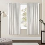 LumiLoom Ivory 100% Blackout Curtains 72 Inches Long, Linen Textured Thermal Insulated & Energy Saving Curtains, Rod Pocket & Back Tab & Pinch Pleated Window Drapes, 2 Panels, Each 52" W x 72" L