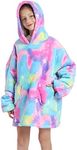 SALWINGS Hoodie Blanket Sweatshirt Oversized Warm Fluffle Blanket Giant Hoodie and Huge Pocket for Boys Girls One Size Fits All Bronzing