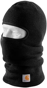 Carhartt mens Knit Insulated Face Mask Cold Weather Hat, Black, One Size US