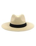 Zylioo Large Straw Panama Hats,Adjustable Fedora Summer Sun Hat,Wide Brim Travel Hats with Belt