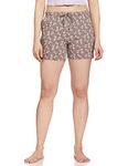 Enamor Women Relaxed Fit Shorts Brown Combo XL