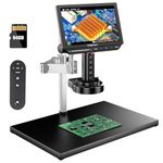 TOMLOV TM4K-AF Max 10.1" HDMI Autofocus Digital Microscope 2000X, 4K IPS Spin Arm Soldering Scopes for Adults, 52MP Magnifier Camera for Coins & Soldering, with Ring Light, PC/TV Compatible, 64GB