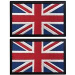 J.CARP 2Pcs British Union Jack Patch Tactical United Kingdom Flag Patches Hook and Loop Applique for Military Uniform Tactical Bag Jacket Jeans Hat, Blue