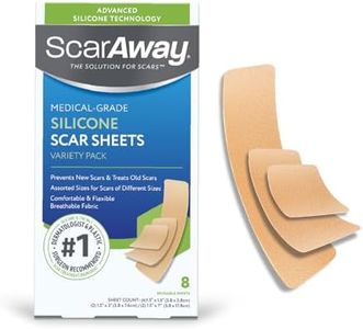 ScarAway Advanced Silicone Scar Sheets, Medical Grade Variety Pack Silicone Strips, Scar Treatment & Prevention for Surgical, Burn, Body, Acne, Hypertrophic & Keloid Scars, 8 Reuseable Sheets