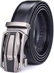 Men Belts Leather Male Slide Ratchet Work Dress Strap w Interchangeable Buckle Beltox (28"-38" Waist Adjustable, Black03)