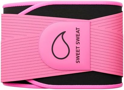 Sports Research Sweet Sweat 'Pro-Series' Waist Trimmer (Pink) with Adjustable Velcro Straps (XL/XXL)