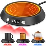 Coffee Mug Warmer Upgraded,Coffee Warmer for Desk LED Lights 3 Temperature 54-76℃ 2-9 Timer 4H Auto Shut Off Candle Warmer Plate for Tea Milk Warmer for Home & Office