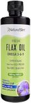 NaturalSlim Flax Oil - Flaxseed Oil Liquid Supplement with Omega 3 6 9 - Cold-Pressed Certified Organic Flax Seed Oil for Hair, Skin, Nails, Healthy Cells & Vegetable Oil for Cooking - 16 fl. Oz.