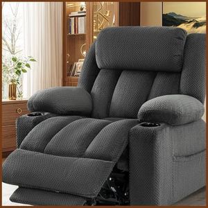 Gehtmnl Power Lift Recliner Chair for Elderly - Triple Motor Lift Chairs - Infinite Position Adjust - Power Headrest - Heated & Massage - Lift Assist & 180° Lay Flat - Soft Plush Flannel (Grey)