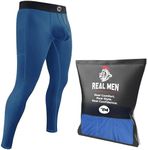 Real Men D Pouch Compression Pants Men, Mens Leggings, Yoga Pants, Tights, Base Layer Men Cold Weather, D Pouch 1 Pack- Dark Blue, 4X-Large