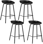 Artiss Bar Stools Stool Set of 4 Kitchen Swivel Counter Barstools Dining Chair Chairs Metal Black in 67cm Seat Height Floor for Home Dining Room Cafe Outdoor Indoor