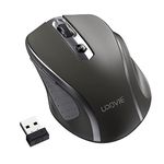 LODVIE Wireless Mouse for Laptop, 2400 DPI Wireless Computer Mouse with 6 Buttons, 2.4G Ergonomic USB Cordless Mouse, 15 Months Battery Life Mouse for Laptop PC Mac Computer Chromebook MacBook- Gray