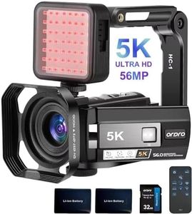 ORDRO 4K Camcorder Video Camera FHD 1080P 60FPS 48MP WiFi Video Camera Recorder 4K IR Night Vision Camcorder 3.0'' IPS Infrared Camera Ghost Hunting Camera w IR Night Light, 32GB SD Card，2 Batteries