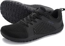 WHITIN Men's Wide Barefoot Trail-Running Shoes | Zero-Drop | Aggressive Grip, W51 All Black, 8 Wide