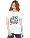 Disney Women's Mary Poppins Practically Boyfriend Fit T-Shirt White Large