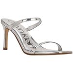 Calvin Klein Women's Halena Heeled Sandal, Silver 098, 3.5 UK