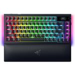 Razer BlackWidow V4 Pro 75% Wireless Gaming Keyboard: OLED Display - True 4K Hz Wireless - Bluetooth - Hot-swappable - Orange Tactile Switches - Command Dial - Razer Snap Tap - Chroma RGB - Wrist Rest