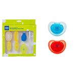 Mee Mee Silicone Premium Baby Grooming Care Set, Yellow, Set of 1 & Soft Nipple Baby Pacifier (Red/Blue)