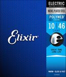 Elixir Strings, Electric Guitar Strings, Nickel Plated Steel with POLYWEB Coating, Longest-Lasting Warm Tone with Comfortable Feel, 6 String Set, Light 10-46