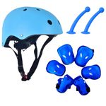 Bicycle Age 2-8 Years Old Kids Baby Infant Toddler Helmet Adjustable for Bike Ages Boys Girls Multi Sports Safety Helmets Elbow Pads Wrist Guards Fit Roller Skates Cycling (Blue)