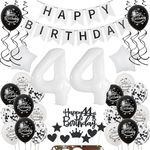 Decoration 44th Birthday Woman Man Cake Decoration 44th Birthday Women Decoration Gift for 44th Birthday Women Black White Birthday Decoration 44 Years Man Women Balloon 44th Birthday Woman Decoration