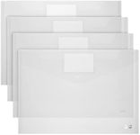 Mr. Pen- Clear Plastic Envelopes, 4 Pack, A4, Letter Size, Plastic Envelopes with Snap Closure, Poly Envelopes, Clear Plastic Folders, Plastic Document Holder, Plastic Envelopes, Clear Envelopes