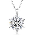 KRKC Moissanite Necklace, White Gold Necklace For Women, 2CT Diamond Pendant Necklaces, Round-Cut Lab Grown Diamond With Adjustable 18+2 Inches White Gold Plated Chain, S925 Sterling Silver, D Color VVS1, Love Heart Cutout Design, Christmas Valentines Gift For Mom Girls Wife