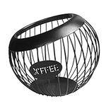 Coffee Pod Holder, Large Capacity Coffee Pod Storage Cup, Coffee Pod Organizer, Nordic Style Metal Coffee Capsule Storage Basket for Counter Kitchen Storage Holder Rack Coffee Accessories, Black