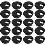 20 Pack 2 Inch/50mm Round Plastic Desk Grommets, Black Wire Organizer Caps, PC Computer Port Cable Hole Cover Plug Bushings, Perfect for Hide Data Cords in Office Desk, TV Stands, Tabletops and More