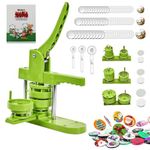 Aiment Button Maker Machine Multiple Sizes 600Pcs, Photo Pin Badge Maker 1+1.25+2.25 inch for Kids, Button Press Machine with 600 Sets Button Making Supplies & Cutter & Magic Book (Green, 25/32/58mm)