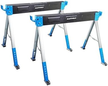 KASTFORCE Folding Sawhorse Heavy Duty Adjustable Height Sawhorse Pair with Adjustable Legs 2 Pack KF3018