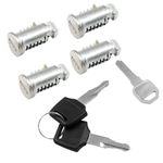 Unlorspy 4 Pcs Lock Cylinders Replacement Set for Car Roof Rack System Components,includes 4 Pcs Cylinders Cores & 2 Pcs Keys & 1 Pcs Control Key