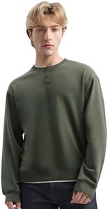 Mega Tshop Henley Layered Sweatshirt Midweight French Terry 10.6 oz. Cotton Blend Crewneck Pullover for Men Women Unisex Kambaba S