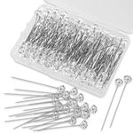 Lusofie 200Pcs Diamond Flower Pins for Bouquet 2 Inch Boutonniere Floral Corsage Pins Clear Crystal Rhinestone Bouquet Pins Straight Pins for Wedding Hair Accessories Jewelry Decoration DIY Craft