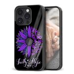 Alzheimer's Awareness Phone Cases Sunflower VS Purple Ribbon Non-Slip Cover Gifts for Mom Dad for Samsung Galaxy S7 S8 S9 S10 S20 S21 S22 S23 S24 Ultra Plus FE Edge | for iPhone Moto Pixel