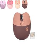 Cat Mouse, 2.4G Cute Mouse, Kawaii Mouse, Lightweight Soundless Mouse, Portable 3 Levels DPI Mouse, with USB Receiver, for M3 Laptop Computor (Brown)