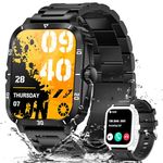 Military Smart Watches for Men with 3ATM Waterproof (Make/Answer Calls) Tactical Rugged Watch 2.0" HD Big Screen 430mAh Fitness Tracker with Heart Rate Sleep Monitor Compatible with iPhone Android iOS