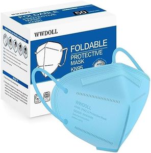 WWDOLL KN95 Face Mask 50 Pack, 5-Layers Breathable KN95 Masks, Blue