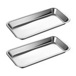 NUOMI Medical Surgical Tray Stainless Steel Instrument Trays Organizer 2 Pack Dental Procedure Tray Tool